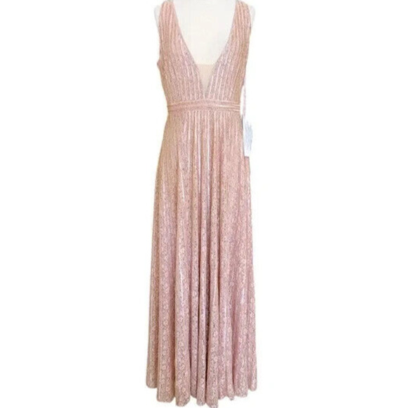 Mac Duggal Sequined Sleeveless Plunge Neck Flowy Gown Style 93570 SZ 4 NEW! $598 - Picture 4 of 8